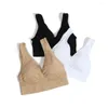 Lu Lu lemens Outfit 3 pezzi/set Yoga reggiseno sportivo da donna gilet senza fili cuscinetti rimovibili top corto fitness traspirante femminile