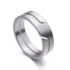 Klusterringar mode enkelt rostfritt stål par ring för män kvinnor casual finger smycken engagemang årsdag gåva