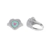 Bröllopsringar isade ut Bling Micro Pave CZ Women Jewelry Heart Shaped Ring 231101