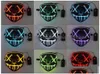 Party Masks Horror LED Lysande glödande Halloween Mask Neon El Hallowmas Masque Masquerade Cosplay Dark Funny Supplies VTM0642 DRO6765746
