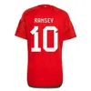 qqq8 2022 Bale Wales Futebol Jerseys Wilson Allen Ramsey 22 23 Copa da Seleção Mundial Rodon Vokes Home Camisa de Futebol Homens Kits Uniformes