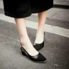 Geklede Schoenen Dames Dames Mode Klassiek Tweekleurig Slingback Blok Mid Heel Court