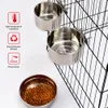 Dog Bowls Feeders Stainless Steel Pet Food Bowl 1020CM Ordinary Cage Hanging Basin Feeder Large Capacity Fixed Metal Feeding 231031