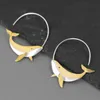 Boucles d'oreilles créoles Huggie 925 Sterling Silver Fashion Personality Baleine pour femme JewelryHoop