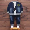 Set di abbigliamento Moda Autunno Neonati maschi Vestiti Set Tuta sportiva Bambini Bambini Denim Per 1 3 4 Anno 230331