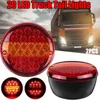 Novo 2pcs 20 LED 12V 24V Univerial Car Cail Light Stop Stop Indicador Freio Sinal redondo Red Amber Trailer Caravan Van Van