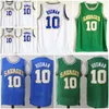 أوكلاهوما Savages كرة السلة Dennis Rodman Jersey 10 College College College Team Green White Blue Concited for Sport Fans قميص التنفس NCAA