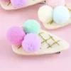 Hair Accessories 4/10pcs Fur Pompom Ball Clips For Baby Girls Mini Side Hairpin Kids Grips Barrettes Headwear