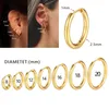 Boucles d'oreilles créoles 1 paire acier inoxydable petites femmes hommes couleur or argent rond cercle Pendientes Mujer 2023 Anti-allergie