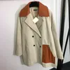 Khaki Elegante Windjacke Oberbekleidung Frauen Marke Mantel Mode Revers Hals Jacken Persönlichkeit Lange Strickjacke Windjacken Mantel