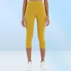 Capris Yoga Leggins Gym Ubrania Kobiety legginsy Solidny kolor wysokiej pasa bioder