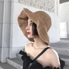 Szerokie brzegowe czapki proste dziewczyna Raffii Sun Hat Foppy Summer For Women Beach Panama Słomka Dome Busket Femme Hatwide