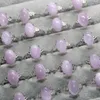 Solitaire Ring 3rings 5rings AKAC approx8*12mm natural kunzite adjustable women ring wholesale send randomly 231031