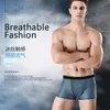 Calzoncillos 8 unids / lote bragas para hombres seda de hielo masculino transpirable verano hombre pantalones cortos boxeadores ropa interior homme bambú agujero grande tamaño l5xl 231031