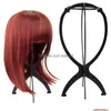 Wig Stand Folding Wig Stand Holder Plastic Adjustable Portable Barbershop Fashion Model Display Drop Delivery Hair Products Hair Acces Dhglj