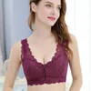 Beha's Damesvest Ritssluiting aan de voorkant Push-up bh Volledige cup Sexy kant voor dames Bralette-top Grote maten Naadloze draadloze verzamelbeha 231031