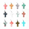 Decorative Figurines 1pcs 15pcs18x25mm Colorful Cross Shape Lampwork Crystal Glass Charms Pendant For DIY Earring Necklace Buckle