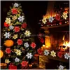 Flores decorativas grinaldas flores decorativas 5 pçs natal glitter artificial vermelho ouro enfeites de árvore de natal grandes cabeças de flores para ho dhsui