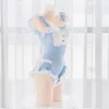Ani Anime Lolita fille mignon body maillot de bain uniforme Costumes femmes étudiant dos nu Dot maillots de bain tenue Cosplay cosplay