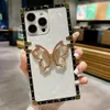 Caixa de telefone padrão da concha para iPhone 14Promax 14Pro 14 13Promax Samsung S23 S22 com suporte de borboleta