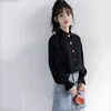 Women's Blouses Fat Sister Ladies College Style Long-sleeved Shirt Niche Loose And Thin Blouse Spring Plus Size