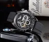 Relojes de diseño caros Fecha de alta calidad Relojes de cuarzo con función completa Relojes para hombres Correa de silicona Relojes Agente de fábrica
