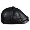 Baskagonal basker hatt manlig vinter varma mäns kohud läder eleganta modestudent tunga mössor för förare cabbie 231031