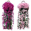 Flores decorativas violeta flor artificial flor falsa plantas grinaldas decoração de parede festas de casamento videiras cestas de suspensão