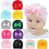 Baby Stirnband Hüte Sommer niedliche Blumenbögen Baby Mädchen Stirnbänder elastischer Bowknot Neugeborenes Haarband Turban Set Haarschmuck