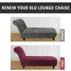 Chair Covers Velvet Armless Chaise Slipcover Stretch Lounge Cover Furniture Protector Sofa For Home-A