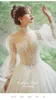 Bling Wedding White Bridal Gowns Shiny Gown A Line High Neck Long Sleeve Sweep Train Sequined Applique Illusion New Custom Lace Up Princess Dresses Wed 403