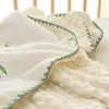 Sleeping Bags Embroidered born Baby Comforter Blanket Swaddle Warp Infant Kids Microfiber Cuddle Quilt 231031
