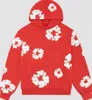 Denim fleurs pulls à capuche pour hommes sweats Denim veste pull survêtement larmes mousse lâche Hip Hop survêtement survêtement Denim 338