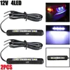 Ny 2st 12V bilmotorcykel LED TINY BACKA NUMMER PLATE Ljuslampor 4 LED -bilnummerplatta Bakljusbeskrivning Ljus