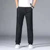Мужские джинсы из тонкого или толстого материала, офисные деловые мужские классические синие, черные хлопковые эластичные прямые джинсовые брюки, мужские брендовые брюки 231031