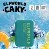 Original ELFWORLD Caky 7000 Puffs cigarettes électroniques jetables Vape Pen 14 ml Pod 650 mah batterie rechargeable Chine Authentique vapoteurs en gros desechables bouffée 7K