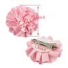 Hårtillbehör 8 datorer/parti Silk Ribbon Flower With Clips Girls Floral Hairpins Multilayer Spets Barrettes For Children