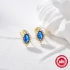 Boucles d'oreilles CANNER S925 en argent Sterling, bleu brillant, spinelle rétro élégant, Piercing pour femmes, bijoux cadeaux de mariage