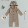 Monos FOCUSNORM 0-12M otoño bebé niños niñas lindo mameluco Color sólido manga larga un solo pecho con capucha monosL231101