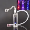 Narguilés verre brûleur à mazout Bong brillent dans le noir lumière LED Dab Rigs conduite d'eau pour fumer avec 10mm mâle verre brûleur à mazout tuyau et tuyau accessoires pour fumer