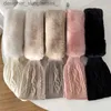 Lenços 2023 lenços de inverno para mulheres fofos de lã tricô lenços de pescoço cruzado cor sólida colar grosso de pelúcia pescoço bandana feminino scarl231101