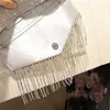 Nieuwe glanzende diamant Tassel Envelope handtas voor vrouwen koppelingsportebeurtje bruiloft ketting schouder bijpassende tas vrouwelijke dag portemonnee portemonnee 230401