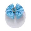 Hair Accessories Bowknot Headband Baby Christening Headbands With Bow For Rhinestone Nylon Elastic Headwrap Born Toddler