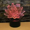 Night Lights Acrylic Lotus LED Night Light 7 Colors Changing USB 3D Table Lamp Bedroom Remote Nightlight Child Birthday Gift Room Decor Home P230331