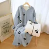 Vêtements de nuit pour femmes Hiver Chaud Pull Robe Robe De Nuit Femmes Pyjamas Peignoir Chemises De Nuit Femme Vêtements Pijama Mujer Flanelle Pyjama