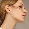 Boucles d'oreilles CMajor en argent Sterling massif S925, bijoux fins, rose, bleu clair, forme de goutte d'eau, Zircon cubique, clou classique pour femmes