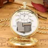 Pocket Watches Creative Fashion Music Watch Luxury Hollow Quartz Pendant Clock Musical Necklace Steam Train Lovers Collectibles Gift Men