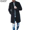 Men's Jackets 2023 Autumn Winter Men's Slim Fit Wool Coat Male Cashmere Blended Long Overcoat Black Red Gray Jacket Outerwear S3XL 231101