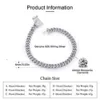 RINNTIN SMN51 S925 Sterling Silver D VVS Moissanite Chain Hiphop Cuban Link Chain 16 18 20 22 24 Inches Necklace