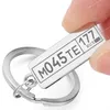 Keeychain inciso personalizzato per il numero di piastre del logo dell'auto Numero personalizzato Ringi della catena di chiavi anti-lost P009C Gioielli a chiave di gioielli personalizzati